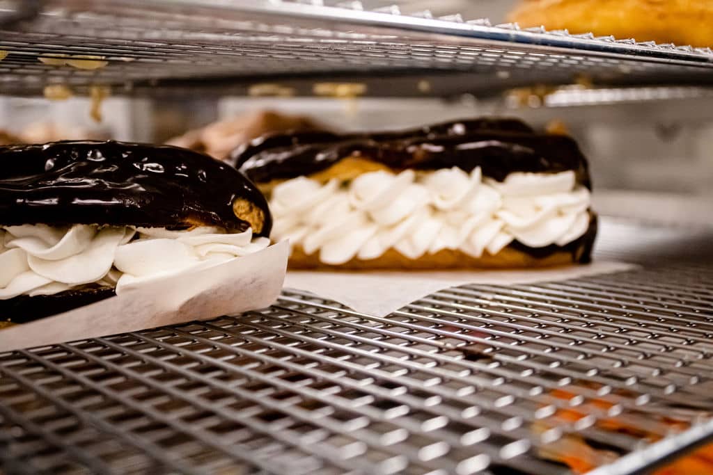 Indulgent eclairs and other pastries available at Sugar Mama's Bake Shoppe in Belleville ON
