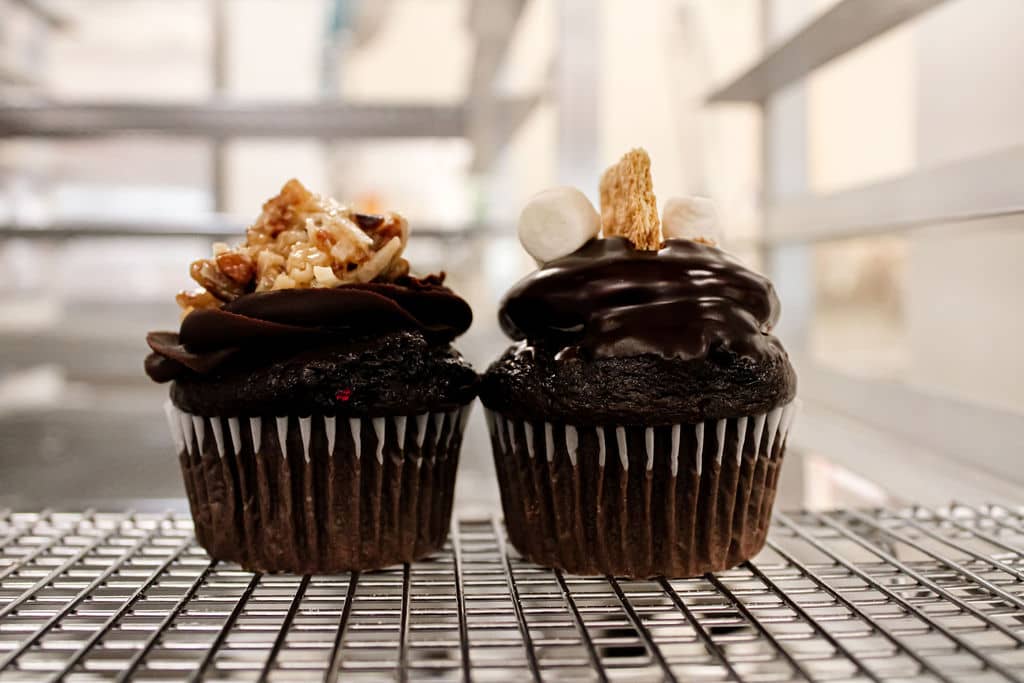 Chocolate cupcakes, tarts, cheesecakes, and other bakery desserts at Sugar Mama's Bake Shoppe in Belleville ON